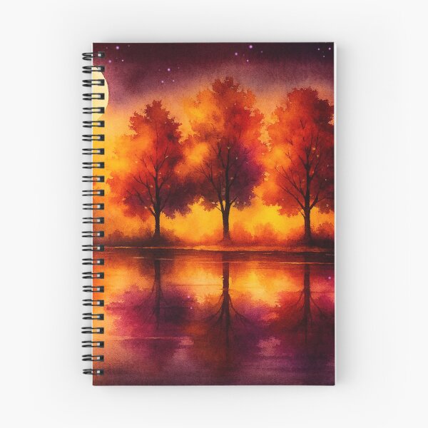 Item preview, Moonlit Autumn Reflections Forest by Night designed and sold by Joey Santiago.