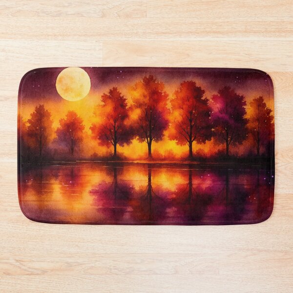 Item preview, Moonlit Autumn Reflections Forest by Night designed and sold by Joey Santiago.