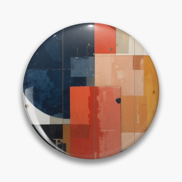Item preview, Bauhaus Eclipse: Non-Figurative Circles in Deep Indigo and Vibrant Coral designed and sold by mrpuchleitner.