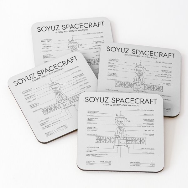 Item preview, Soyuz Spacecraft (White Stencil-No Background) designed and sold by BGALAXY.