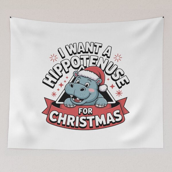 Item preview, Christmas Math Humor Playful Hippotenuse Hippo Gift designed and sold by chattsuede.