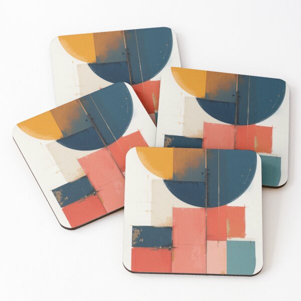 Item preview, Bauhaus Rhythm: Pure Geometric Harmony in Teal, Coral and Midnight Navy designed and sold by mrpuchleitner.