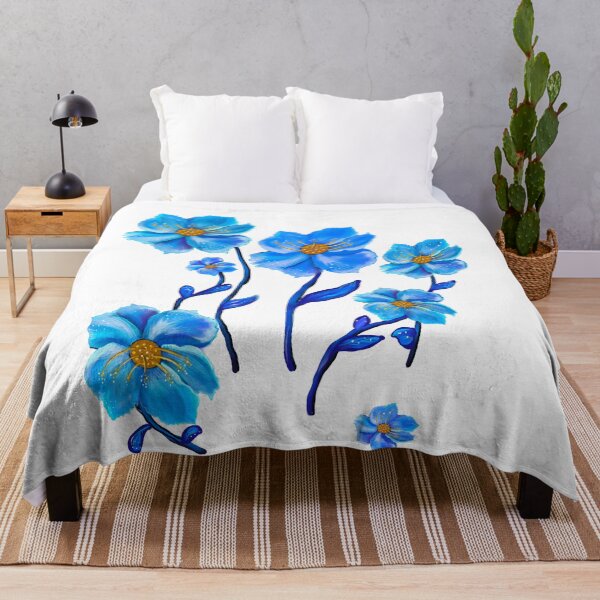 Item preview, Whimsical Blue & Purple Wildflower Aesthetic Garden Art designed and sold by Artonmytee.