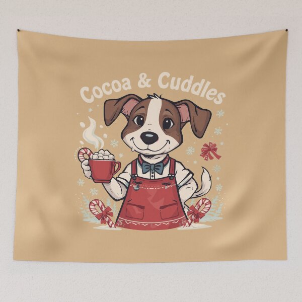 Item preview, Cute Puppy with Hot Cocoa – Cozy Holiday Dog Illustration designed and sold by ABLAT-CREATIONS.