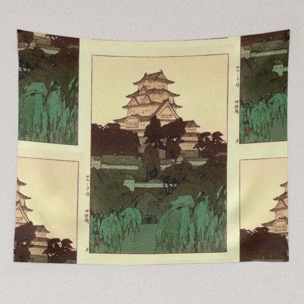 Item preview, Himeji Castle in the Evening Style 2 by Yoshida Hiroshi : Tranquil Japanese Poster designed and sold by artofuniverse.