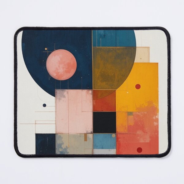 Item preview, Bauhaus Pulse: Non-Objective Color Blocks in Crimson, Indigo and Warm Ochre designed and sold by mrpuchleitner.