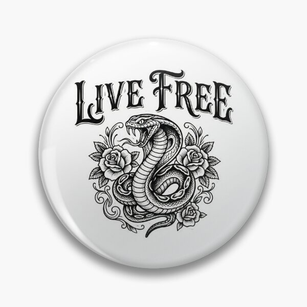 Item preview, Live Free Traditional Tattoo Snake Rose designed and sold by chattsuede.