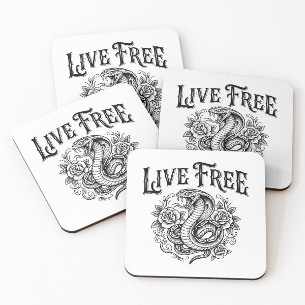 Item preview, Live Free Traditional Tattoo Snake Rose designed and sold by chattsuede.