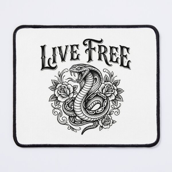 Item preview, Live Free Traditional Tattoo Snake Rose designed and sold by chattsuede.