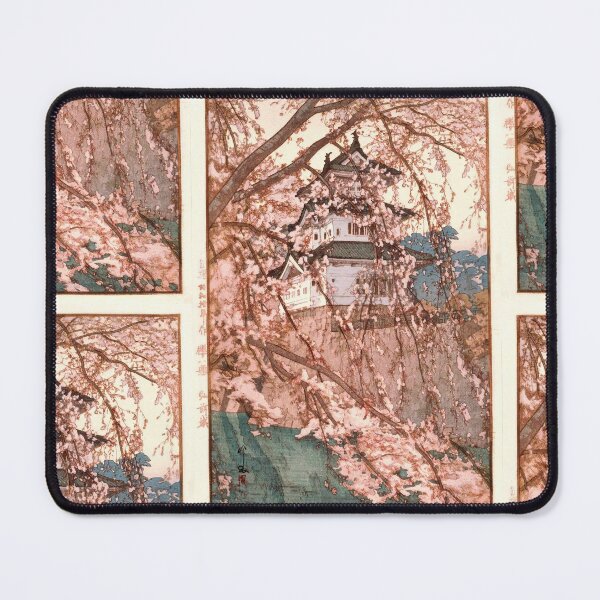 Item preview, Hirosaki Castle by Yoshida Hiroshi : Cherry Blossom Landscape Japanese Poster designed and sold by artofuniverse.