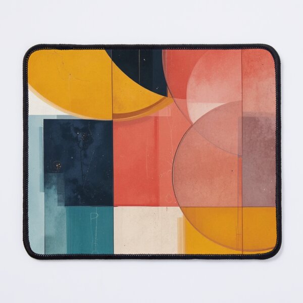 Item preview, Bauhaus Orbit: Geometric Abstraction in Midnight Blue, Coral Red and Soft Amber designed and sold by mrpuchleitner.