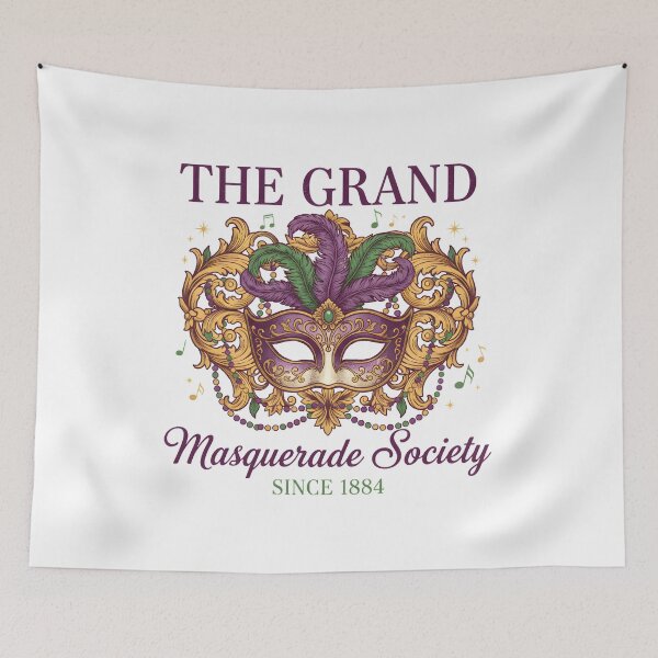 Item preview, Vintage Mardi Gras Masquerade Society – Elegant Carnival Mask Retro New Orleans Party designed and sold by justyna-s28.