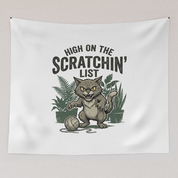 Item preview, High on the Scratchin' List Grumpy Cat Distressed Grunge Humor designed and sold by chattsuede.