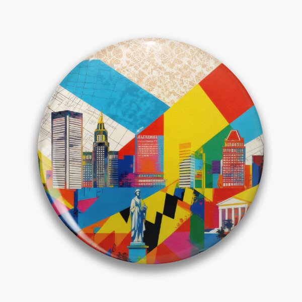 Item preview, baltimore skyline coloful collage designed and sold by BekimART2.