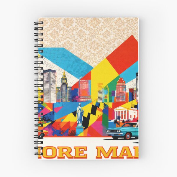 Item preview, baltimore skyline coloful collage designed and sold by BekimART2.