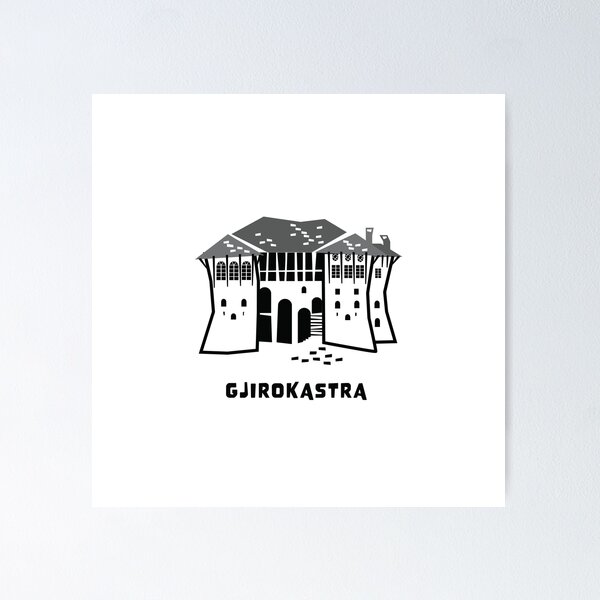 Item preview, Gjirokastra Stone Towers Illustration - Albania  designed and sold by INTRIGUEprints.