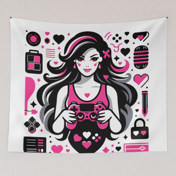 Item preview, Kawaii Gamer Girl Pink Controller Gaming Design designed and sold by DrawDrip.