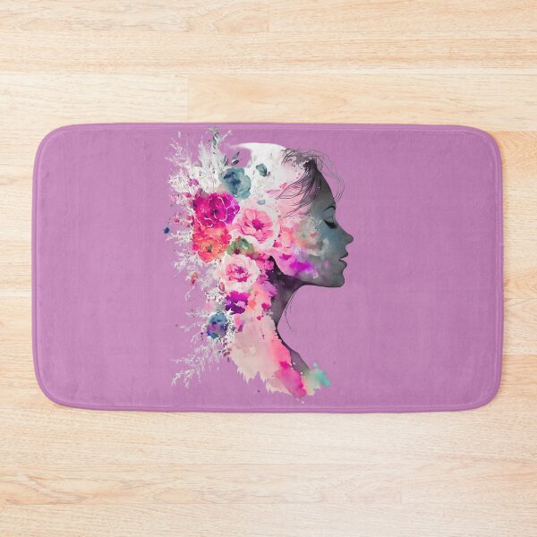 Item preview, Floral Watercolor Woman Silhouette Art designed and sold by Kruti Collection.