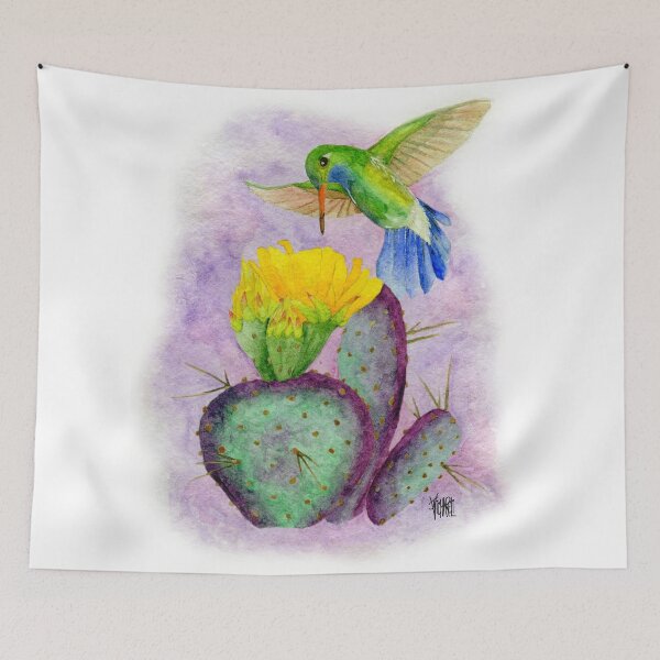 Item preview, Santa Rita's Cactus with Broad bill Hummingbird designed and sold by Jesus Vichareli.