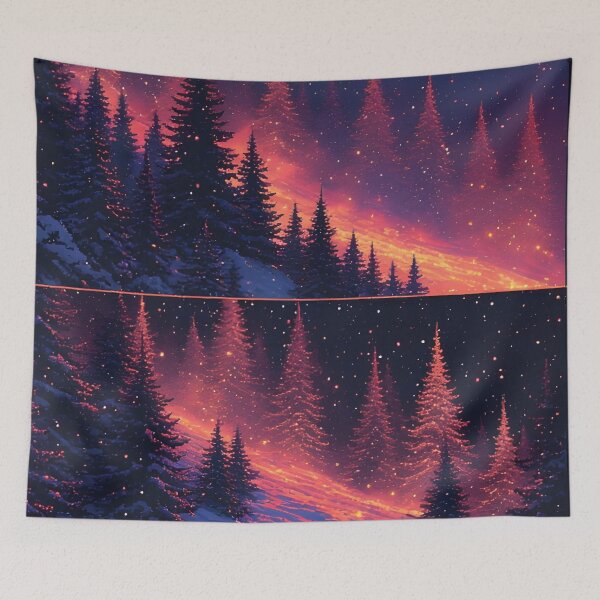 Item preview, Mystical winter forest landscape with stars and night designed and sold by Mianku | Für das Leben.