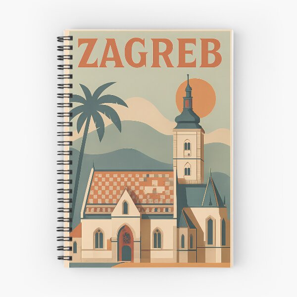 Item preview, Vintage Zagreb Stamp Design | Retro Croatia Postmark Art | Classic Travel-Inspired Zagreb City Aesthetic designed and sold by PaintedPixels01.