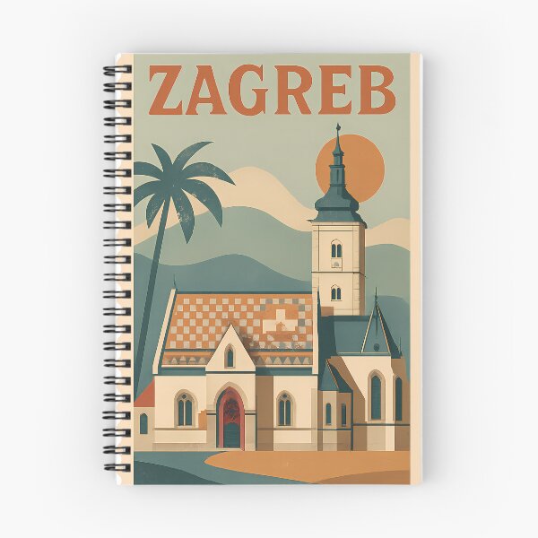Item preview, Vintage Zagreb Stamp Design | Retro Croatia Postmark Art | Classic Travel-Inspired Zagreb City Aesthetic designed and sold by PaintedPixels01.