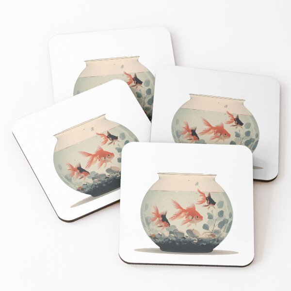 Item preview, Peaceful Goldfish Bowl – Minimalist Aquarium Art Illustration designed and sold by casualnature.