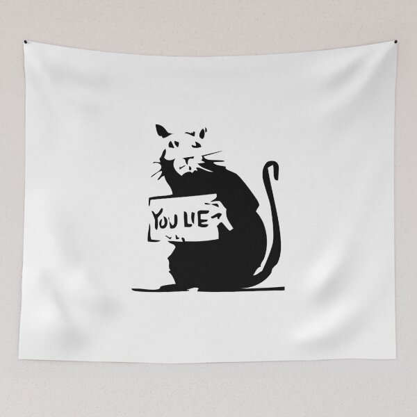 Item preview, Stencil Rat Holding Sign Saying YOU LIE designed and sold by DonVivaldo.