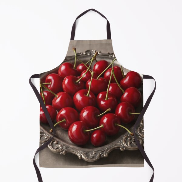 Item preview, Juicy red cherries on a sumptuous silver tray – Realistic 3D food art design designed and sold by MrsMimpi.