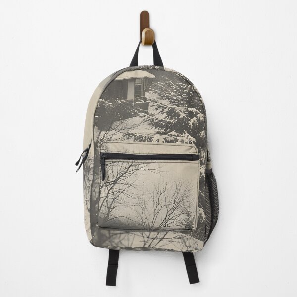 Item preview, Snowy landscape with hills and fir trees in black and white designed and sold by Mianku | Für das Leben.