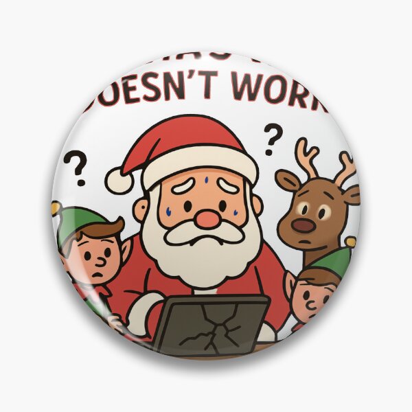Item preview, "SANTA’S WI-FI  DOESN’T WORK" - Festive comic print for a T-shirt as a gift from Felia designed and sold by Felia001.