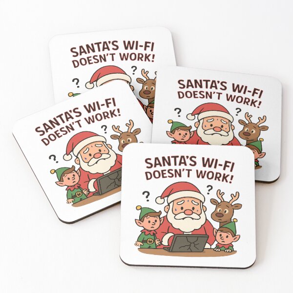 Item preview, "SANTA’S WI-FI  DOESN’T WORK" - Festive comic print for a T-shirt as a gift from Felia designed and sold by Felia001.