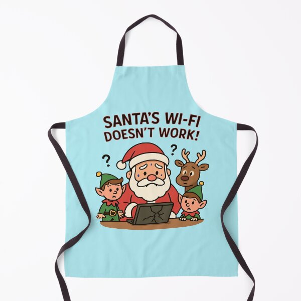 Item preview, "SANTA’S WI-FI DOESN’T WORK" - Festive comic print for a T-shirt as a gift from Felia designed and sold by Felia001.
