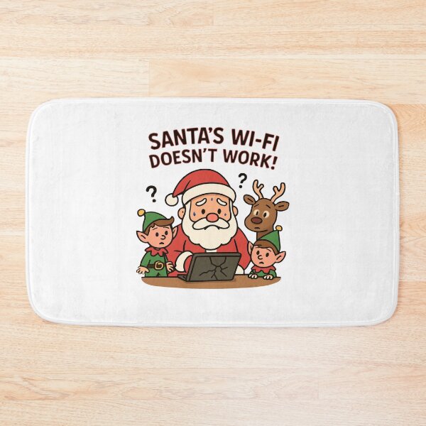 Item preview, "SANTA’S WI-FI  DOESN’T WORK" - Festive comic print for a T-shirt as a gift from Felia designed and sold by Felia001.