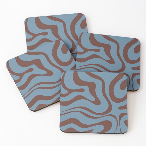 Item preview, Abstract Modern Retro Liquid Swirl Pattern in Blue and Brown designed and sold by kierkegaard.