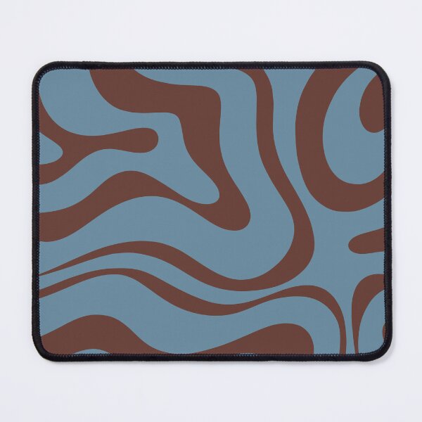 Item preview, Abstract Modern Retro Liquid Swirl Pattern in Blue and Brown designed and sold by kierkegaard.
