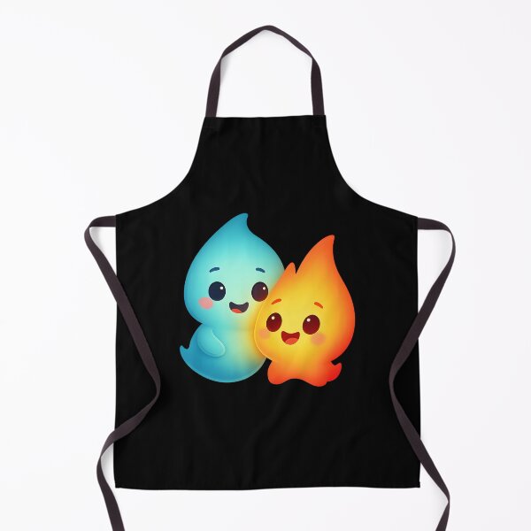 Item preview, Blue & Fire Spirits – Cute Elemental Duo Character Design designed and sold by VickeeOfficial.