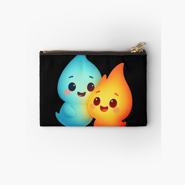 Item preview, Blue & Fire Spirits – Cute Elemental Duo Character Design designed and sold by VickeeOfficial.