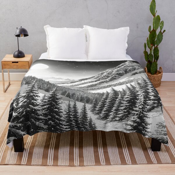 Item preview, Snow-covered mountain landscape panorama in moonlight designed and sold by Mianku | Für das Leben.