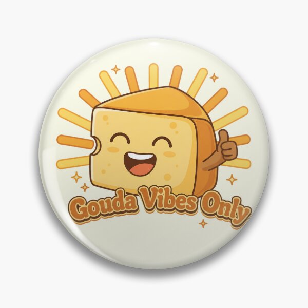 Item preview, Gouda Vibes Only Cheese Pun: Cute Motivational Food Cartoon designed and sold by KiddoCavePrints.