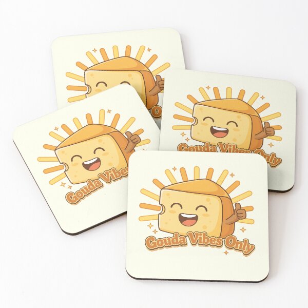 Item preview, Gouda Vibes Only Cheese Pun: Cute Motivational Food Cartoon designed and sold by KiddoCavePrints.