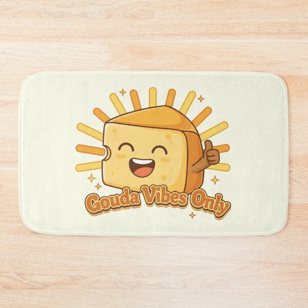 Item preview, Gouda Vibes Only Cheese Pun: Cute Motivational Food Cartoon designed and sold by KiddoCavePrints.