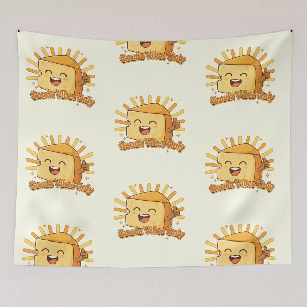 Item preview, Gouda Vibes Only Cheese Pun: Cute Motivational Food Cartoon designed and sold by KiddoCavePrints.