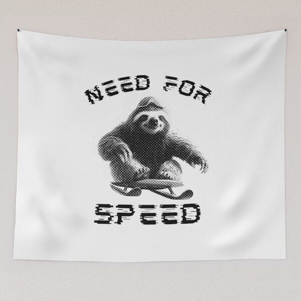 Item preview, Need For Speed Funny Sloth Sledding Halftone designed and sold by TrueArtsStore.