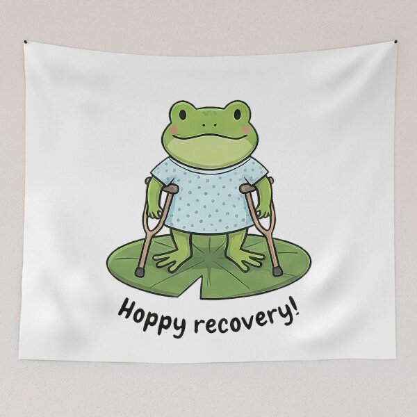 Item preview, Cute Frog Hoppy Recovery Get Well Soon designed and sold by k3rstman1.