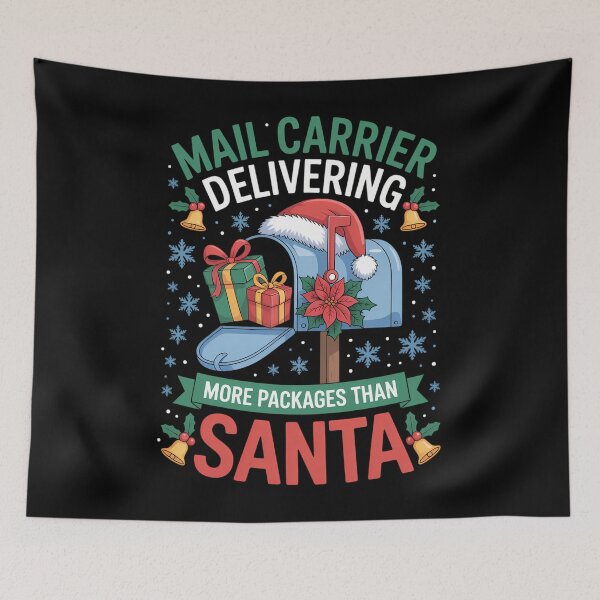 Item preview, Delivering more packages than Santa Funny Postal designed and sold by FlankinMew.