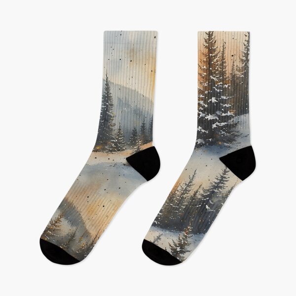 Item preview, Sunset over a winter landscape with snow-covered trees designed and sold by Mianku | Für das Leben.