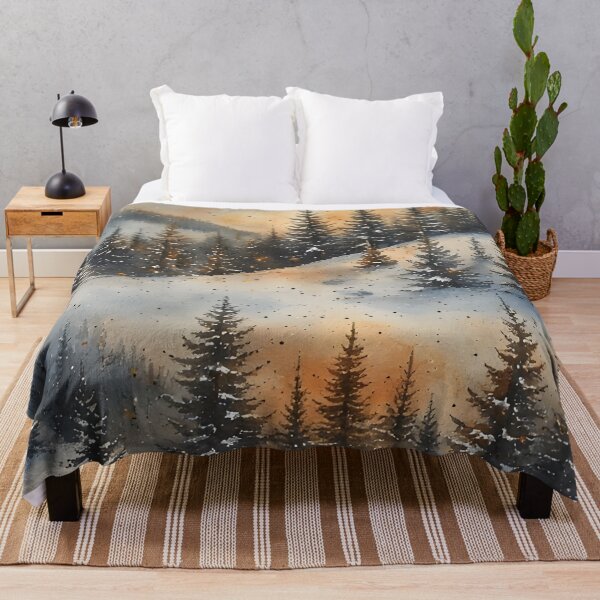 Item preview, Sunset over a winter landscape with snow-covered trees designed and sold by Mianku | Für das Leben.
