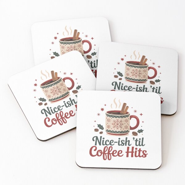 Item preview, Nice-ish Til Coffee Hits Christmas Shirt - Funny Coffee Lover Holiday Tee designed and sold by GiftsForge.