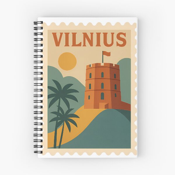 Item preview, Vintage Vilnius Stamp Design | Retro Lithuania Postmark Art | Classic European Travel-Inspired Baltic Aesthetic designed and sold by PaintedPixels01.